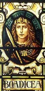 Boudica in stained glass.